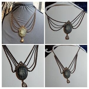 Vintage-Inspired Bronze Cameo Necklace